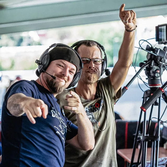 Kamerateam bei einer Live-Produktion am Spieltag